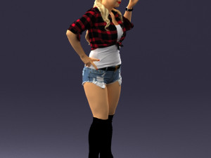 woman in shorts 0139 3D Model
