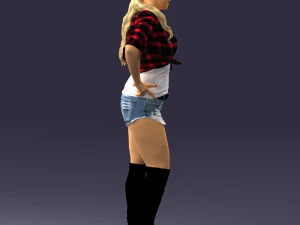 000473 Woman Showing Peace Sign 3D Model