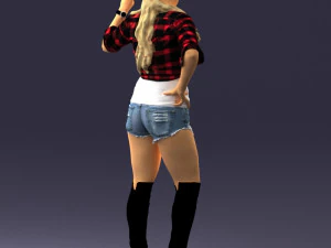 000473 Woman Showing Peace Sign 3D Model