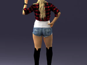 000473 Woman Showing Peace Sign 3D Model
