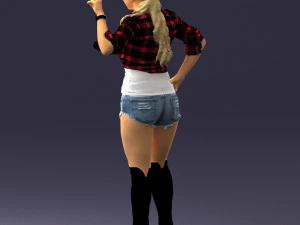000473 Woman Showing Peace Sign 3D Model