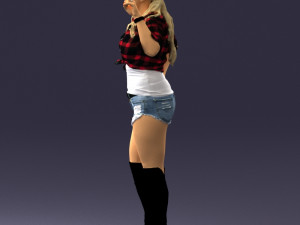 woman in shorts 0139 3D Model