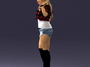 000473 Woman Showing Peace Sign 3D Model