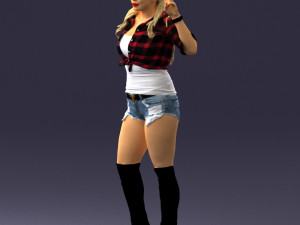 woman in shorts 0139 3D Model
