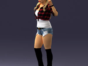 000473 Woman Showing Peace Sign 3D Model