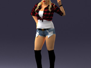 woman in shorts 0139 3D Model
