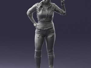 woman in shorts 0139 3D Model