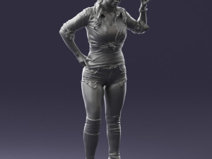 woman in shorts 0139 3D Model
