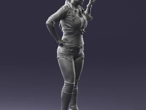 000473 Woman Showing Peace Sign 3D Model