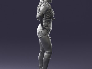 woman in shorts 0139 3D Model