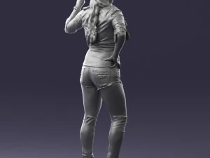 000473 Woman Showing Peace Sign 3D Model