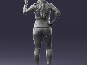 000473 Woman Showing Peace Sign 3D Model