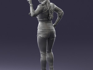 woman in shorts 0139 3D Model
