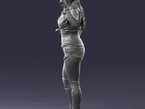 000473 Woman Showing Peace Sign 3D Model