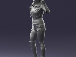 woman in shorts 0139 3D Model