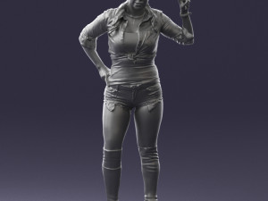woman in shorts 0139 3D Model