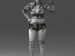 woman in shorts 0139 3D Model