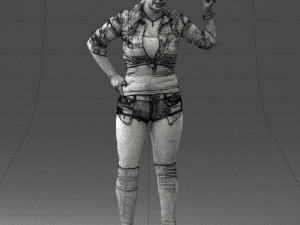 woman in shorts 0139 3D Model