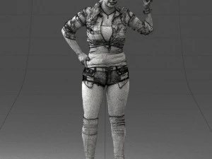 000473 Woman Showing Peace Sign 3D Model