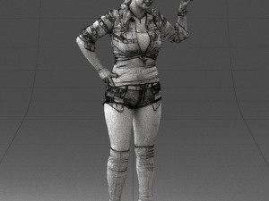 woman in shorts 0139 3D Model