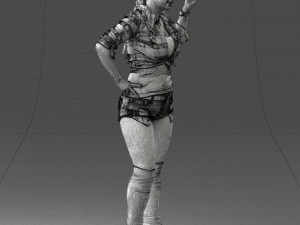 woman in shorts 0139 3D Model