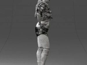 000473 Woman Showing Peace Sign 3D Model