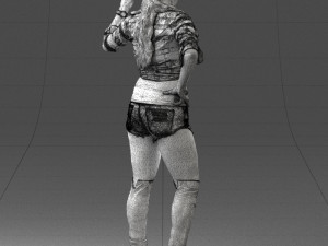 woman in shorts 0139 3D Model