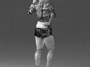 000473 Woman Showing Peace Sign 3D Model