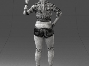 woman in shorts 0139 3D Model