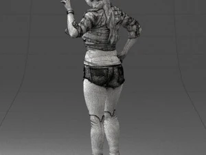 000473 Woman Showing Peace Sign 3D Model