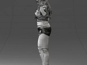 000473 Woman Showing Peace Sign 3D Model