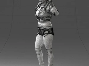 000473 Woman Showing Peace Sign 3D Model