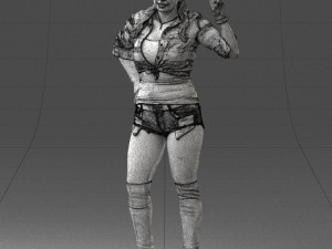 woman in shorts 0139 3D Model