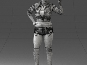 woman in shorts 0139 3D Model