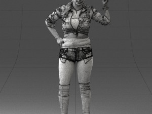 woman in shorts 0139 3D Model