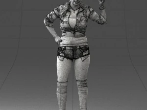000473 Woman Showing Peace Sign 3D Model
