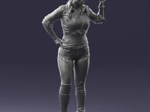 000473 Woman Showing Peace Sign 3dp 3D Print Model