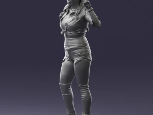 000473 Woman Showing Peace Sign 3dp 3D Print Model