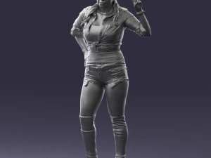 000473 Woman Showing Peace Sign 3dp 3D Print Model