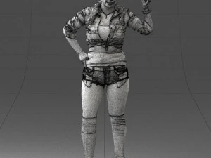 000473 Woman Showing Peace Sign 3dp 3D Print Model