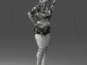 000473 Woman Showing Peace Sign 3dp 3D Print Model