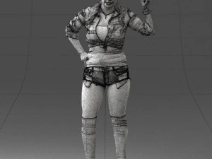 000473 Woman Showing Peace Sign 3dp 3D Print Model