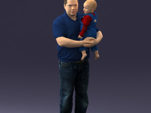man with child 0132 3D Model