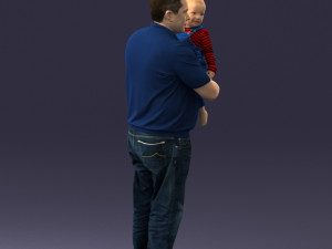 man with child 0132 3D Model