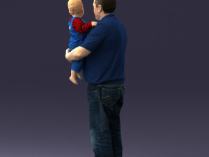 man with child 0132 3D Model