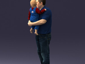man with child 0132 3D Model