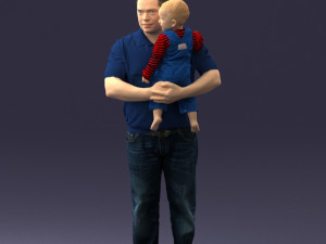 man with child 0132 3D Model