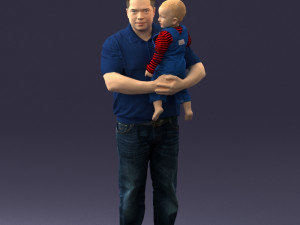 man with child 0132 3D Model