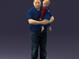 man with child 0132 3D Model