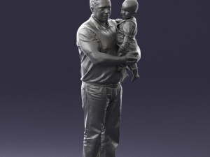 man with child 0132 3D Model
